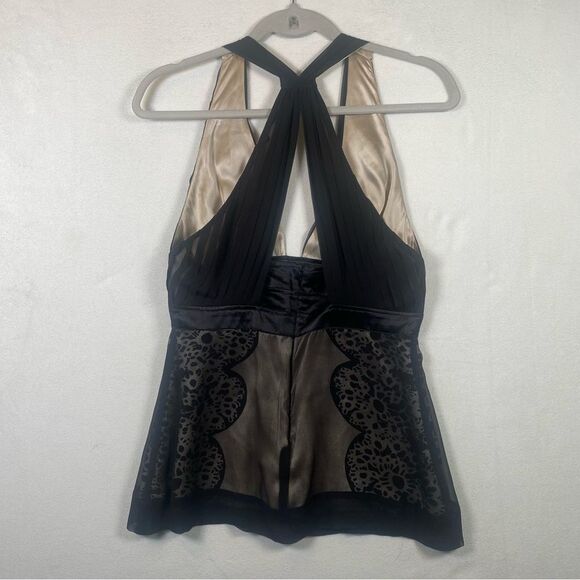 Marciano Black Sleeveless Halter Style Silk Top Size Small - Picture 2 of 10